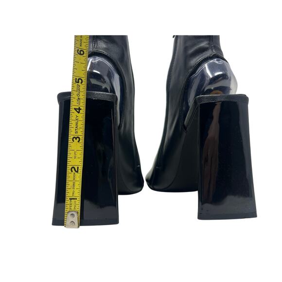 Steve Madden Transfer Faux Leather Peep Toe Booties in Black 7.5 - Picture 4 of 8